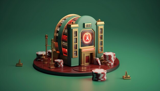 Foto oggetti di casinò 3d minimi concetto in miniatura per i giochi da casinò