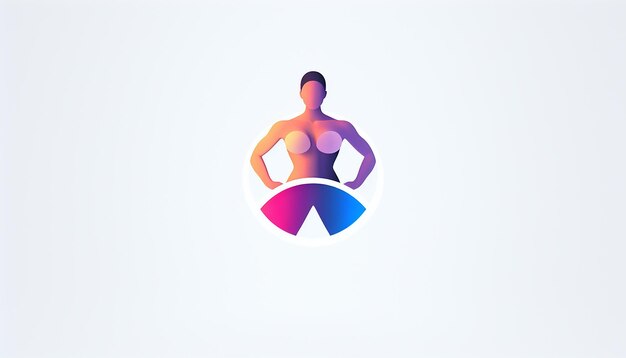 Photo minimal 3d creative fitness logo white background 8k ultra high quality