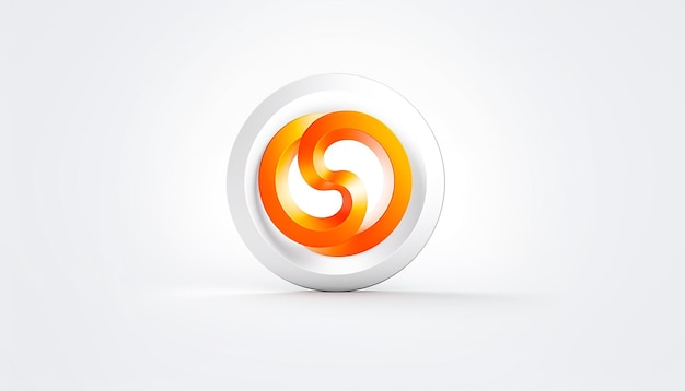 Минимальный 3d креативный фитнес-логотип на белом фоне 8K сверхвысокого качества