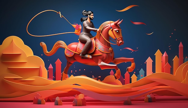 최소 3D Dussehra Vijayadashami 포스터 디자인