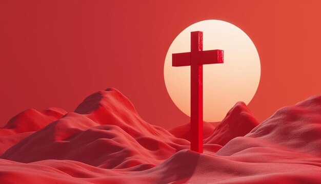 Photo minimal 3d good friday poster design