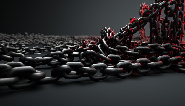 Photo a minimal 3d image of a chain breaking