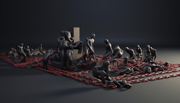 Photo a minimal 3d image of a chain breaking