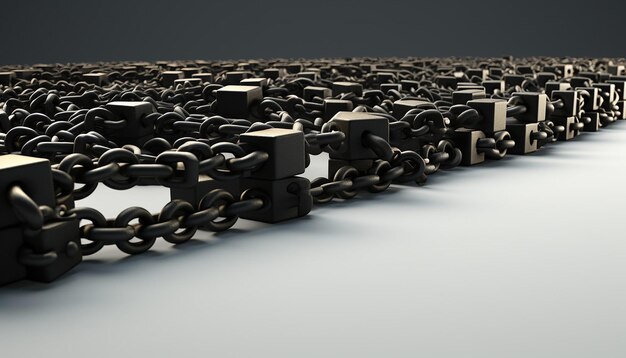 Photo a minimal 3d image of a chain breaking