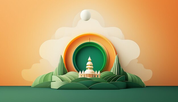 Minimal 3d india republic day poster design generated by artificial intelligence