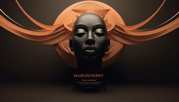 Photo minimal 3d international black history month poster design