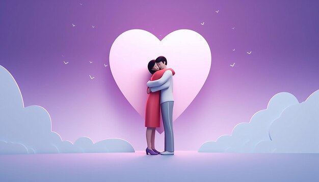 Minimal 3d national hugging day poster design generated by artificial intelligence