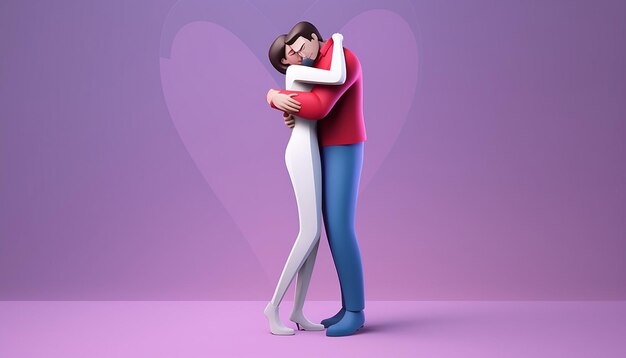 Minimal 3d national hugging day poster design generated by artificial intelligence