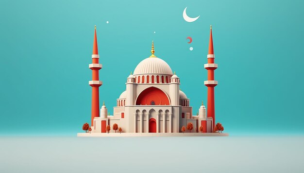 Минимальный 3D дизайн плаката ко Дню Республики Тркие