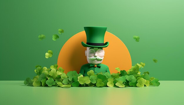 Photo minimal 3d st patrick's day poster design