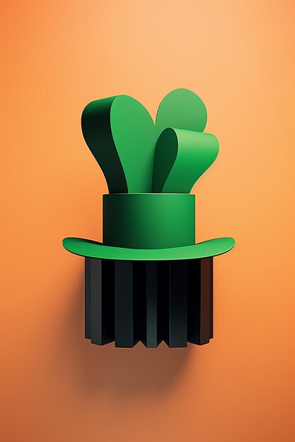 Photo minimal 3d st patricks day poster design