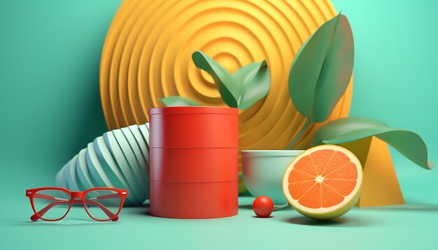 Minimal 3d summer theme cool concept for summer advertisements