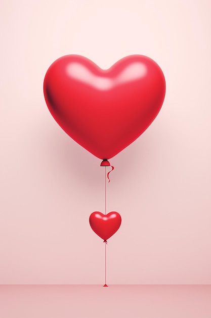 Minimal 3D valentines day poster design generated by artificial intelligence