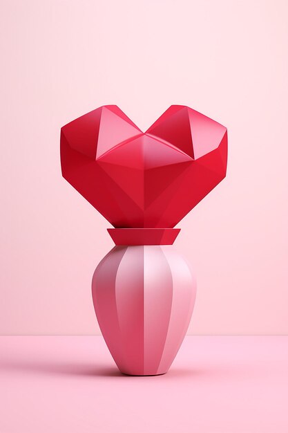 Photo minimal 3d valentines day poster design generated by artificial intelligence