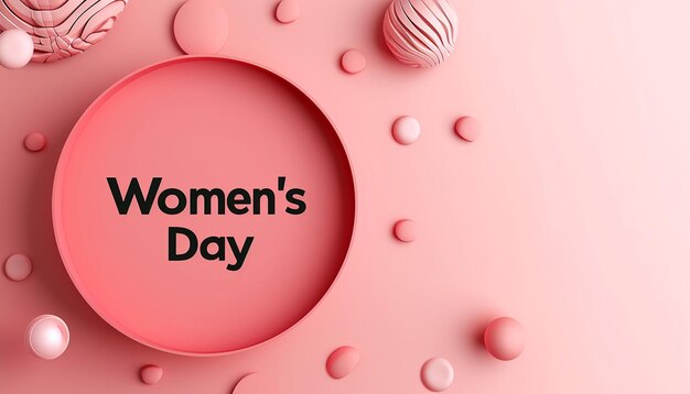 Photo minimal 3d womens day poster design text to be written womens day