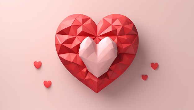 Minimal 3D world heart day poster design