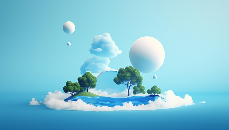 Фотография минимальный 3d дизайн плаката всемирного дня озона
