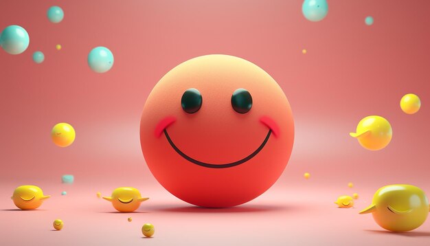 Minimal 3D World smile day poster design