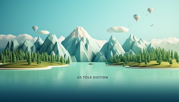 Минимальный 3D-дизайн плаката Всемирного дня туризма
