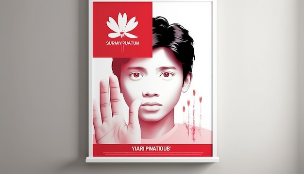Foto progettazione del poster minimal 3d youth pledge sumpah pemuda