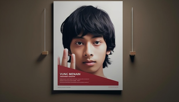 Photo minimal 3d youth pledge sumpah pemuda poster design