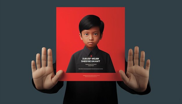 Minimal 3D Youth Pledge Sumpah Pemuda poster design