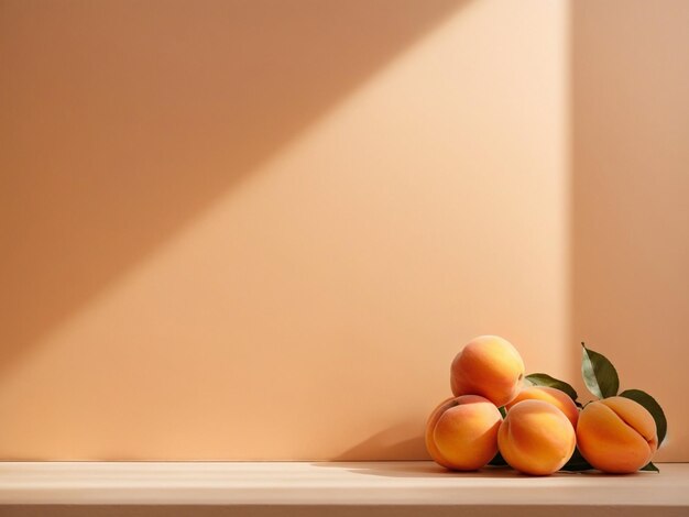 Photo minimal abstract apricot background for product presentation