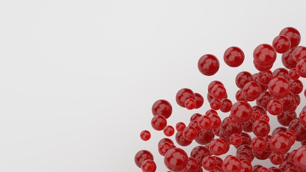 赤い球の最小限の抽象的な背景パターン3dレンダリング
