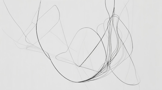 Minimal Abstract Line Drawing of Tangled Lines