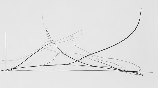 Photo minimal abstract line drawing of tangled lines