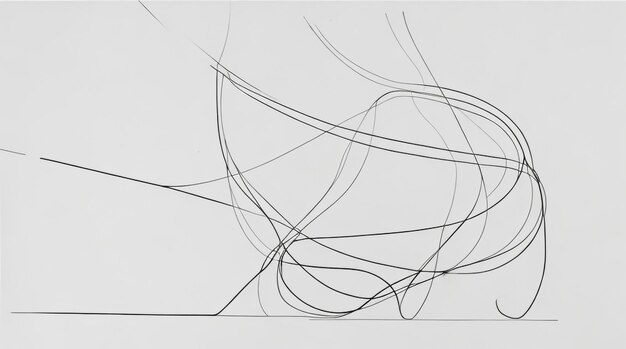 Photo minimal abstract line drawing of tangled lines