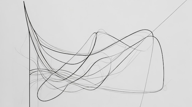 Photo minimal abstract line drawing of tangled lines