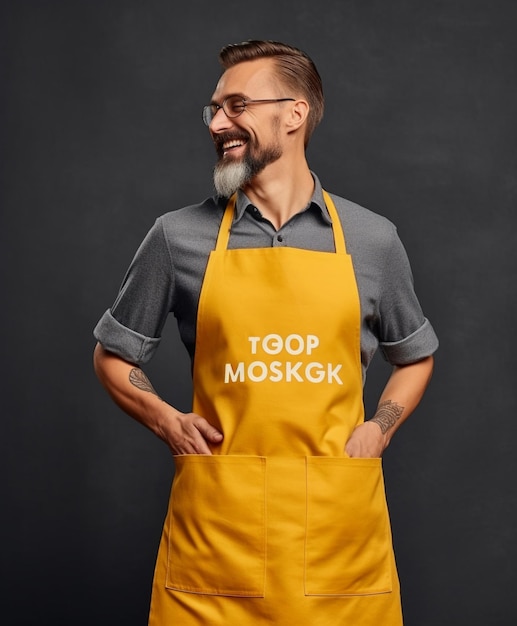 Photo minimal apron mockup with beautiful women