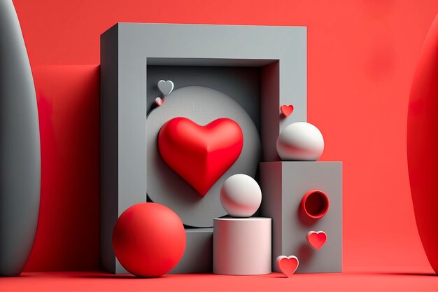 Minimal background minimalist valentine\'s day abstract\
illustrations with elements of minimalism