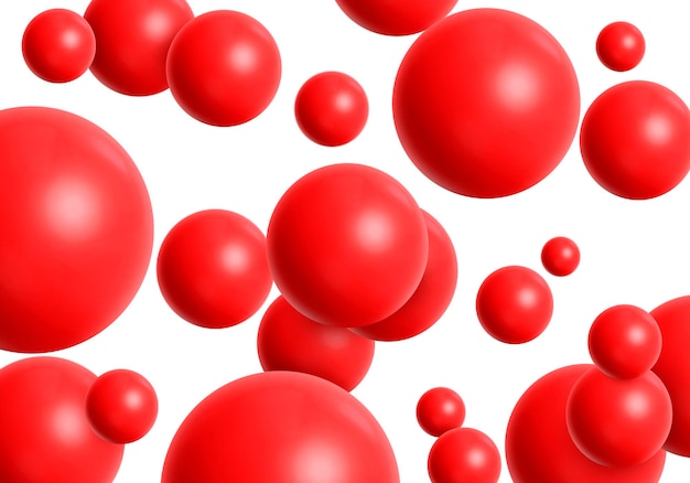 Minimal background Wallpaper red spheres in space pattern lighting light abstraction 3d render