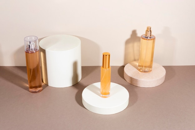 Minimal beauty products arrangement