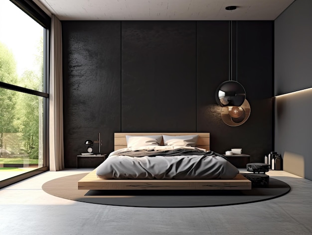 Minimal bedroom interior with Home decoration mock up Generative AI