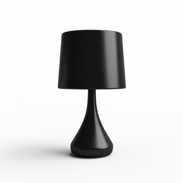 Photo minimal black lamp shape on white isolated background