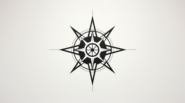 Minimal Black Star Tattoo Design On White Background