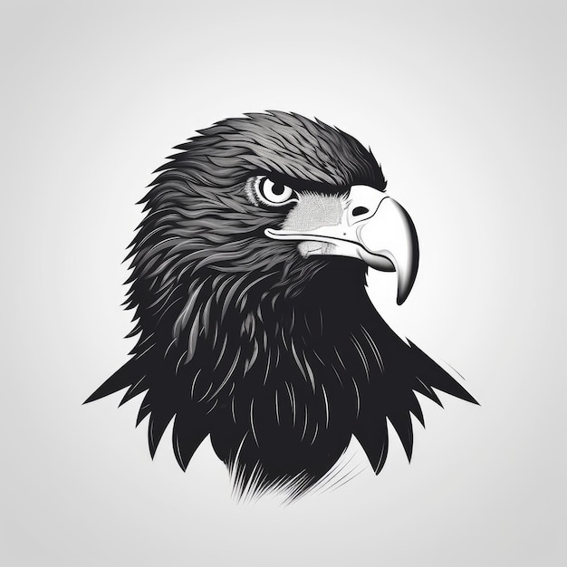 Minimal Black And White Eagle Logo In Flat Design