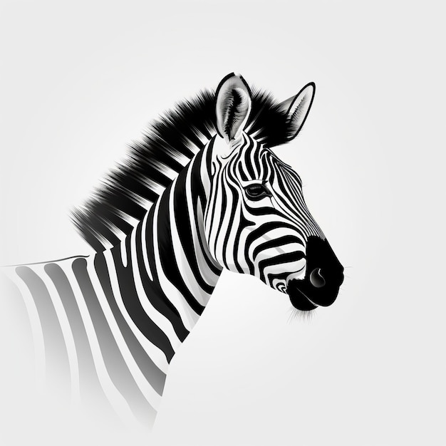 Minimal Black And White Silhouette Zebra Logo On White Backgroun