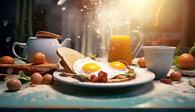 Minimal breakfast advertisement photoshoot Commercial photography
