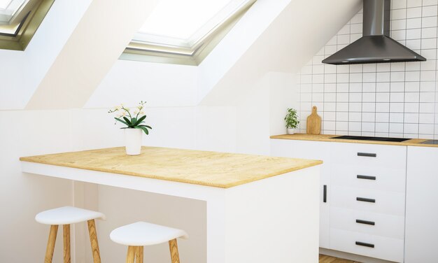 Photo minimal bright kitchen