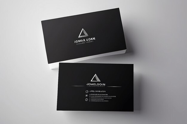 Minimal business card print template design Black color and simple clean layout