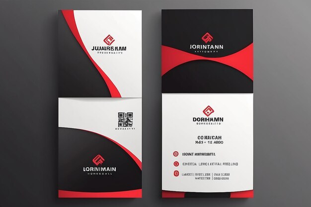 Photo minimal business card template design black and red color