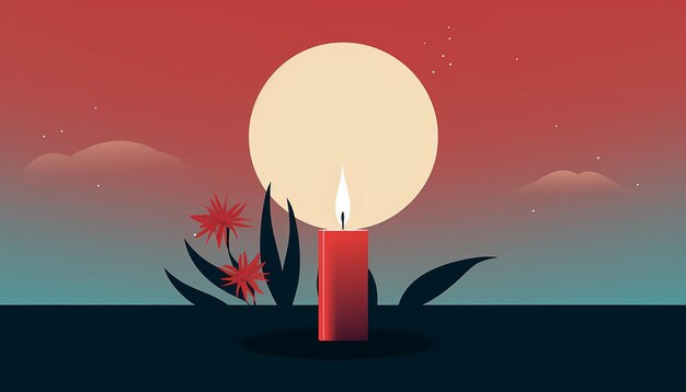Минимальный дизайн плаката на День свечей