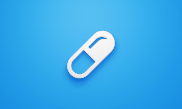 Minimal capsule symbol on blue background 3d rendering