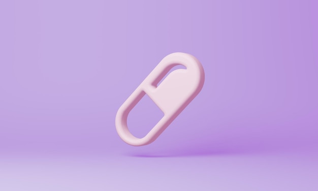 Фото Минимальный символ капсулы на фиолетовом фоне 3d-рендеринга