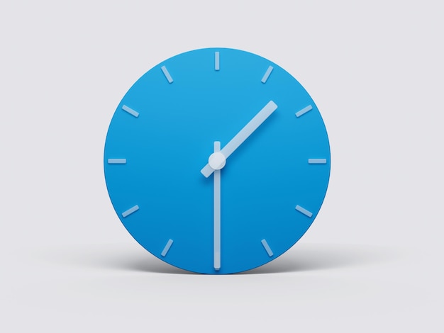 Minimal Clock time 130 o39clock or One Thirty on light pastel background 3d illustration