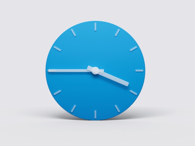 Minimal Clock time 345 o39clock or Three forty five on light pastel background 3d illustration